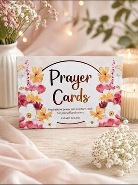 Prayer Cards Box - Floral Design (White, Pink, Yellow)